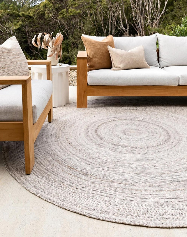 Palm Cove (100% PET Fibre) Floor Rug - Sand 210cm dia