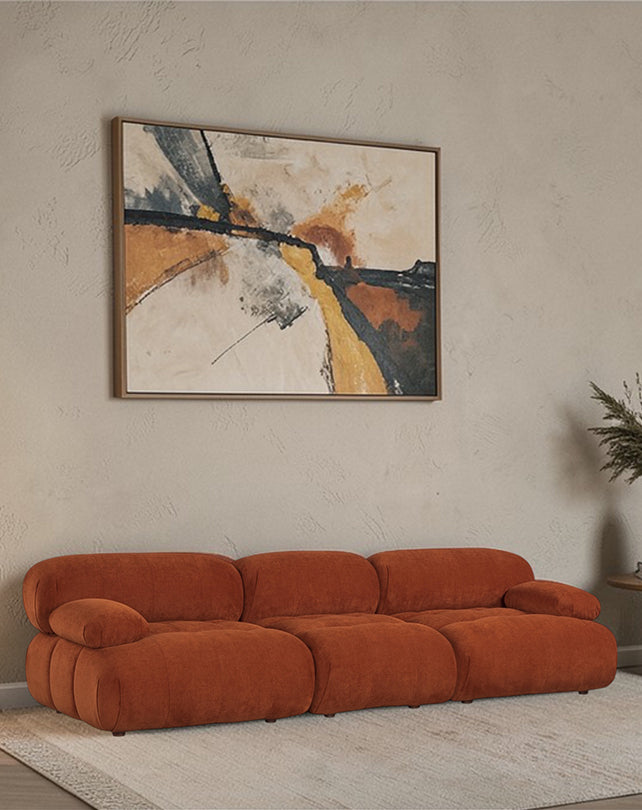Solene 3s Sofa - Terracotta