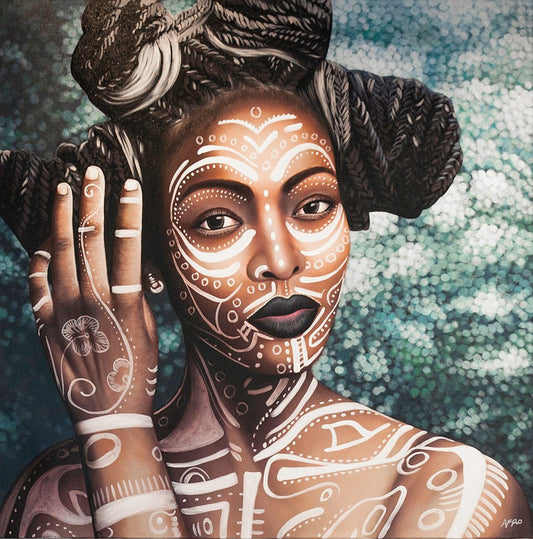 African Lady with Body Paint & Funky Hairstyle - Homewares - Republic Home