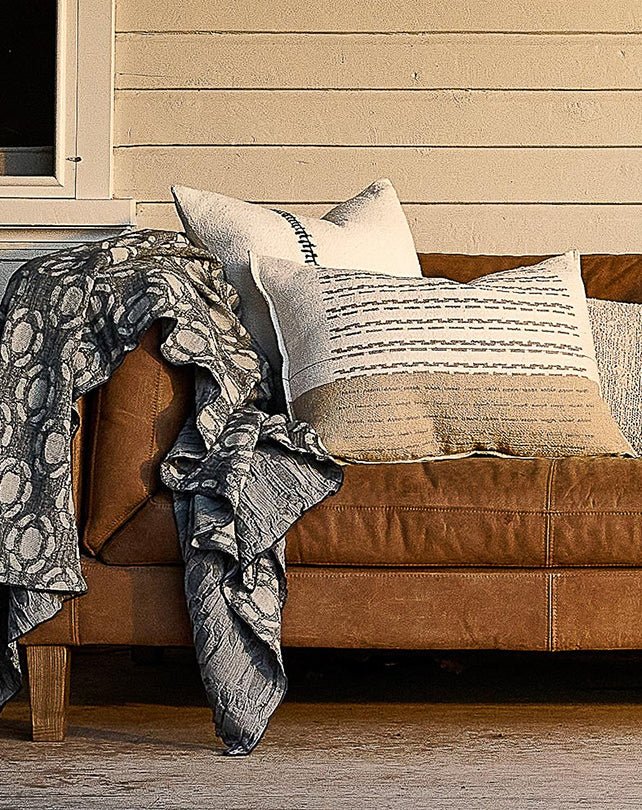 Hagen Cushion - Off White/Slate - Cushion - Republic Home