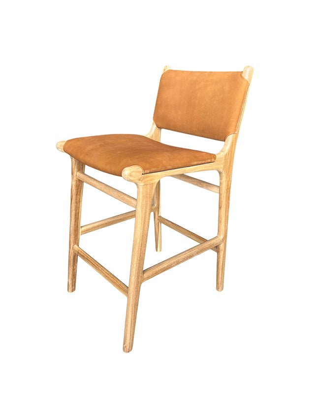 Maya Plush Counter Stool with Back - Furniture - Republic Home