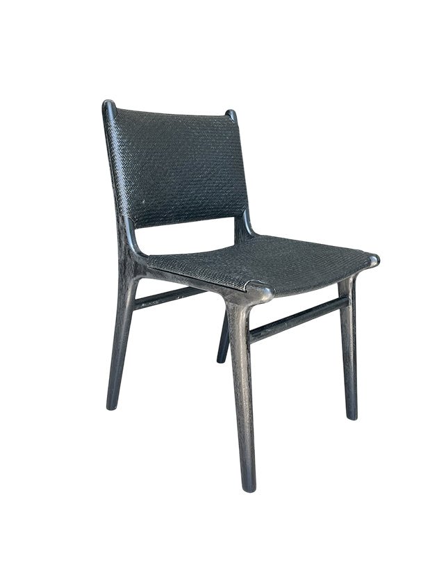 Maya Plush Dining Chair (Black Rattan) - Furniture - Republic Home