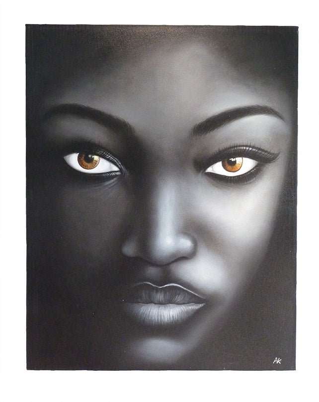 African Face with Caramel Cat Eyes 110x140 - Homewares - Republic Home