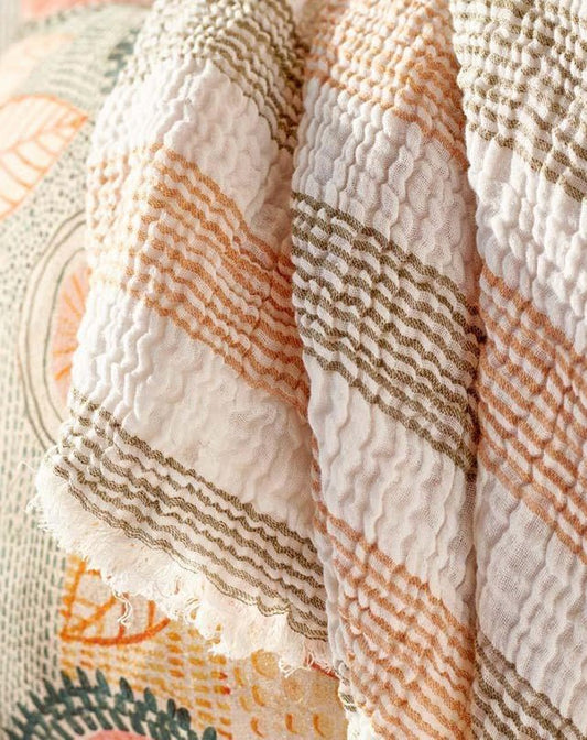 Carnivale Throw - Khaki/ Rose Dust 200x150 - Homewares - Republic Home