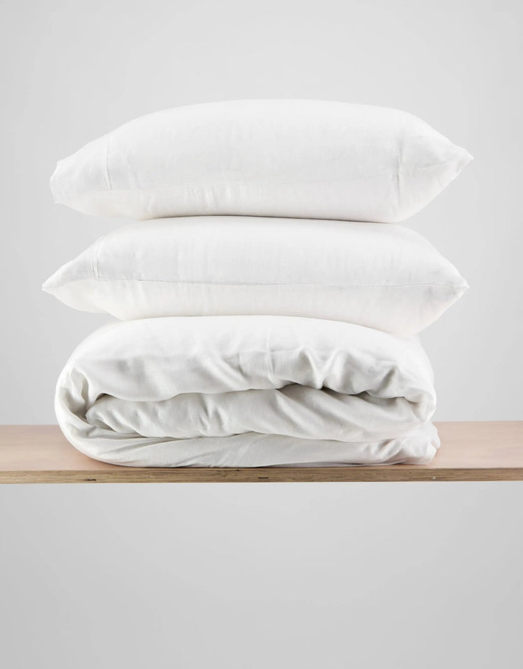 European Linen Duvet Cover Set — White - Duvet Cover - Republic Home