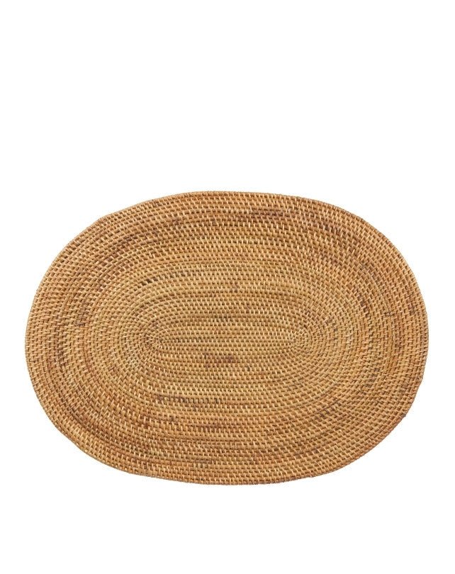 Smoked Rattan Placemat - Oval - Homewares - Republic Home