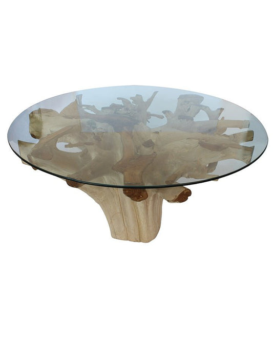 Teak Root Dining Table w/glass - Furniture - Republic Home