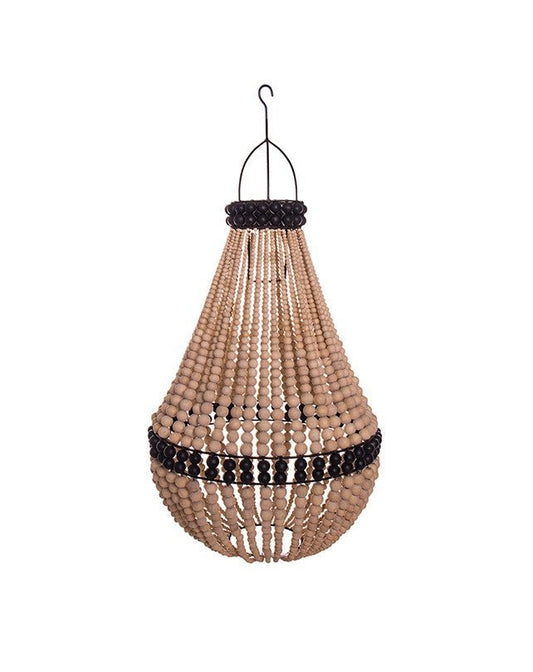 Tenda Wooden Bead Lamp Shade (Natural/Black stripe) - Lighting - Republic Home