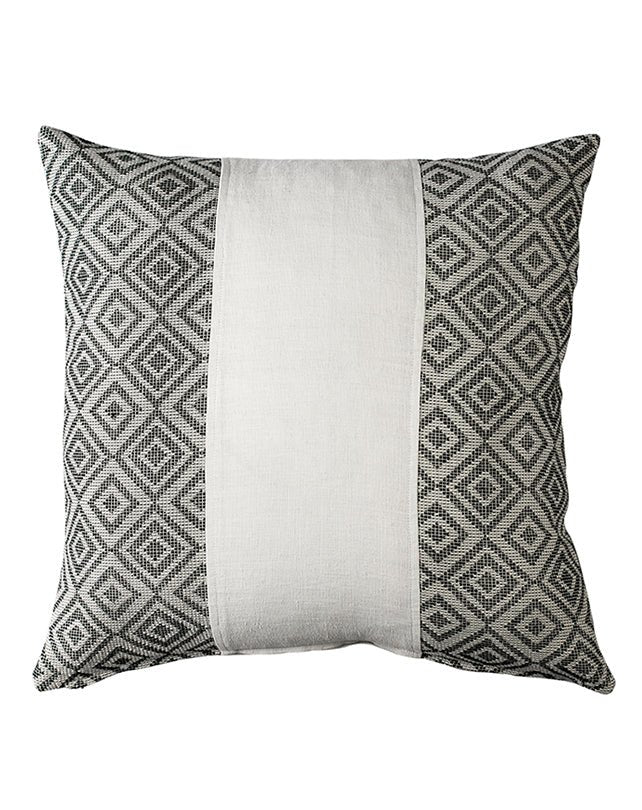 Verdeel Diamond Weave & White Stripe Cushion 50x50 - Cushion - Republic Home