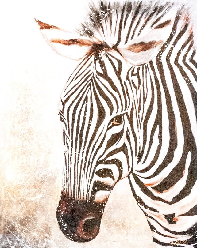 Zebra Painting - Black and White 110x140 - Homewares - Republic Home