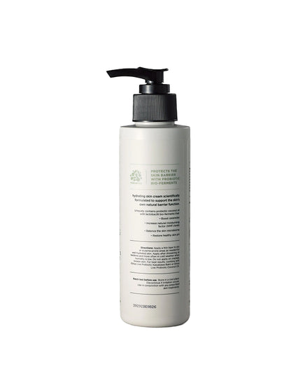 White bottle with black pump on a white background
