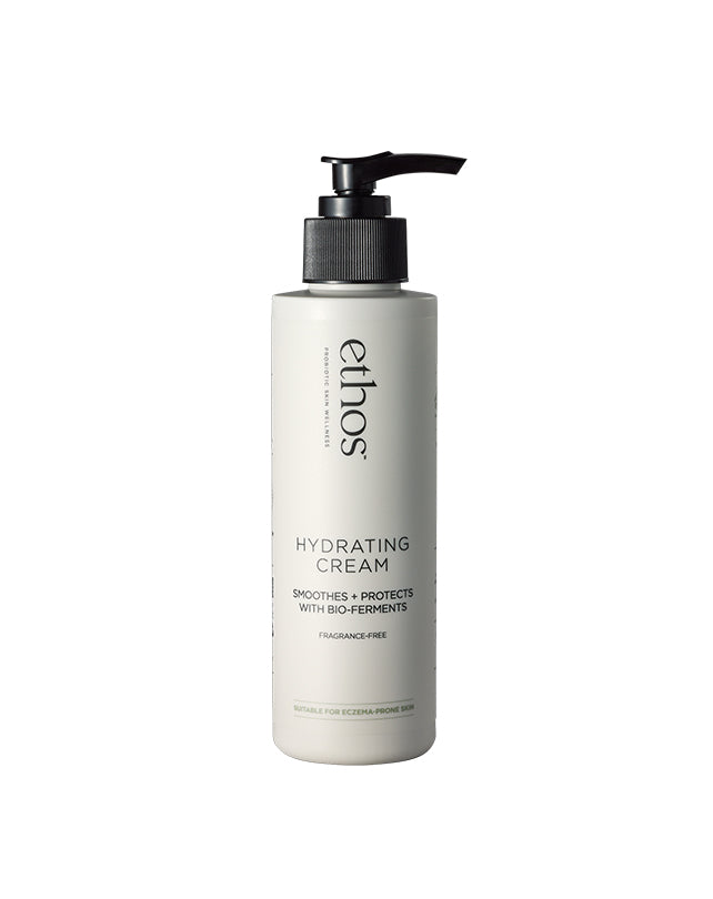 Ethos Hydrating Cream bottle on a white background