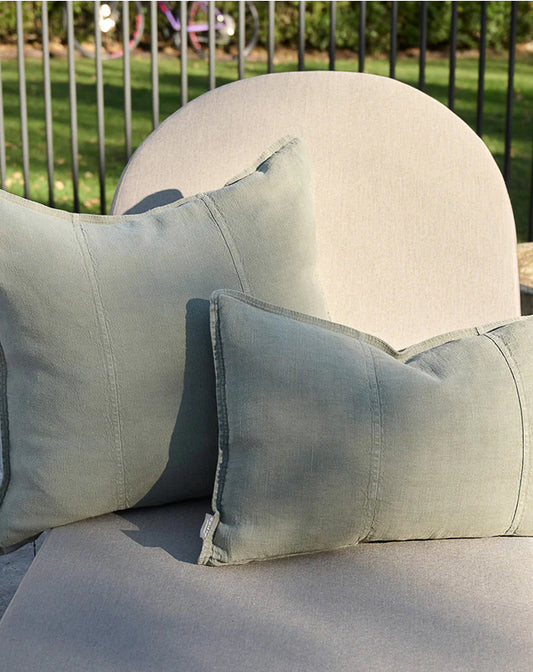 Luca Linen Outdoor Cushion - Pistachio 50x50