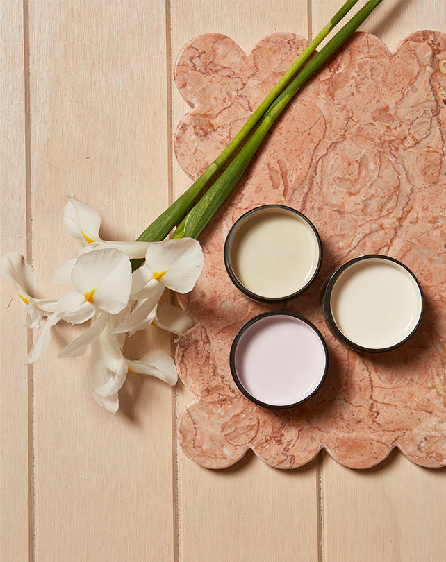 Scalloped Marble Tray (Rose)