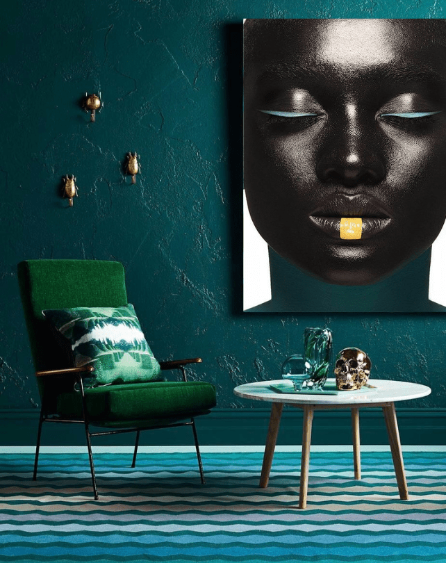 African Face Front Profile - Gold Lip & Blue Eyeliner 110x140 - Homewares - Republic Home