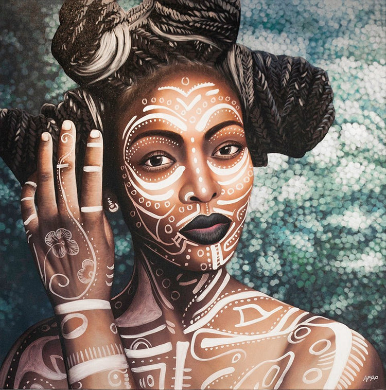 African Lady with Body Paint & Funky Hairstyle - Homewares - Republic Home