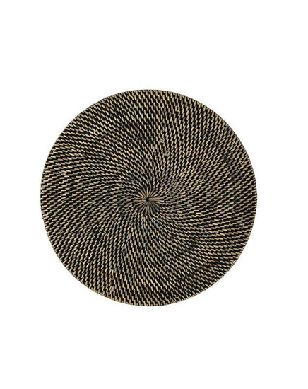 Black Rattan Placemat - Round - Homewares - Republic Home