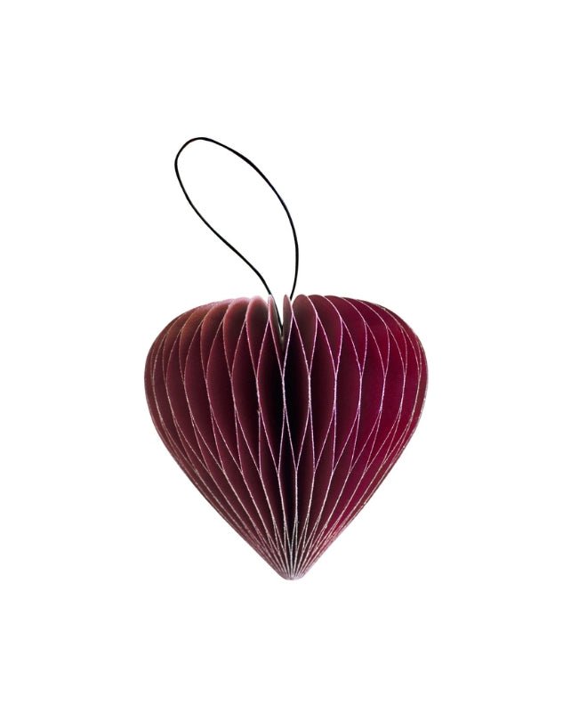 Classic Red Paper Heart Ornament with Silver Glitter Edge - Homewares - Republic Home