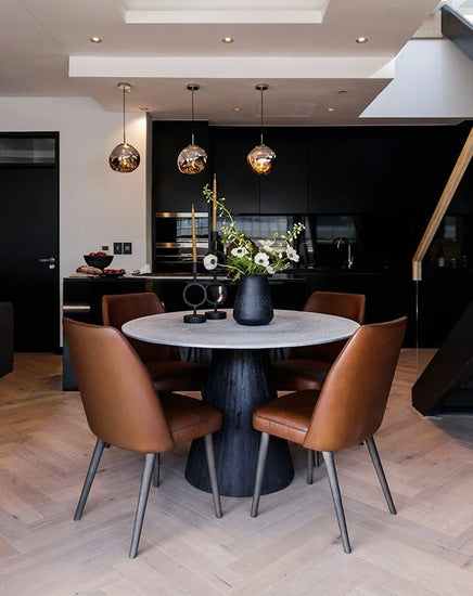 Cousteau Dining Table (Black Base) - Furniture - Republic Home