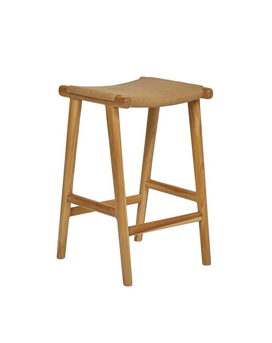 Jerry Counter Stool Flat Leather - Tan - Furniture - Republic Home