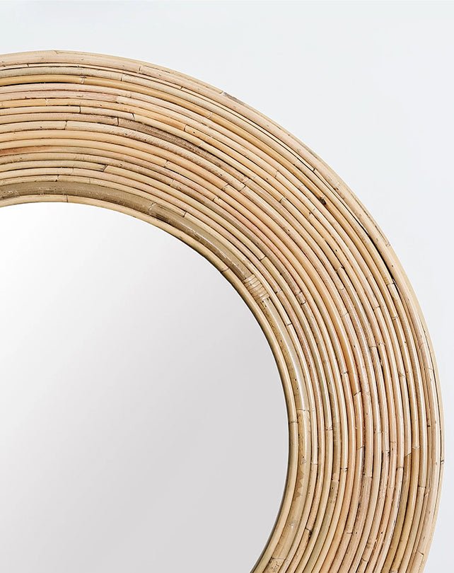 Orbit Round Cane Mirror - Furniture - Republic Home