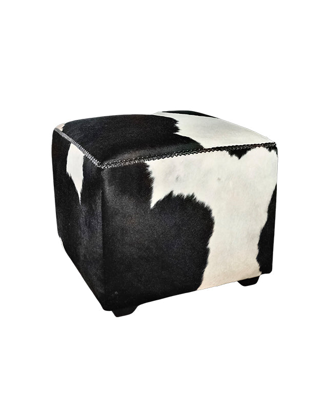 Cowhide cube ottoman - Republic Home - Furniture