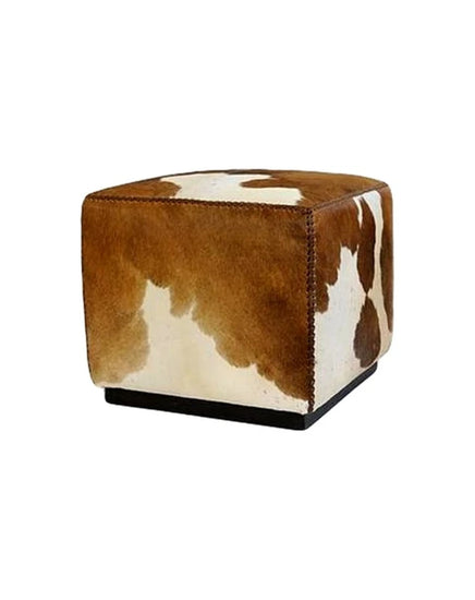 Cowhide cube ottoman - Republic Home - Furniture