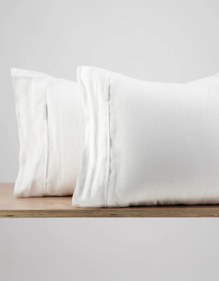 European Linen Pillowcases — White IsleOfOmni