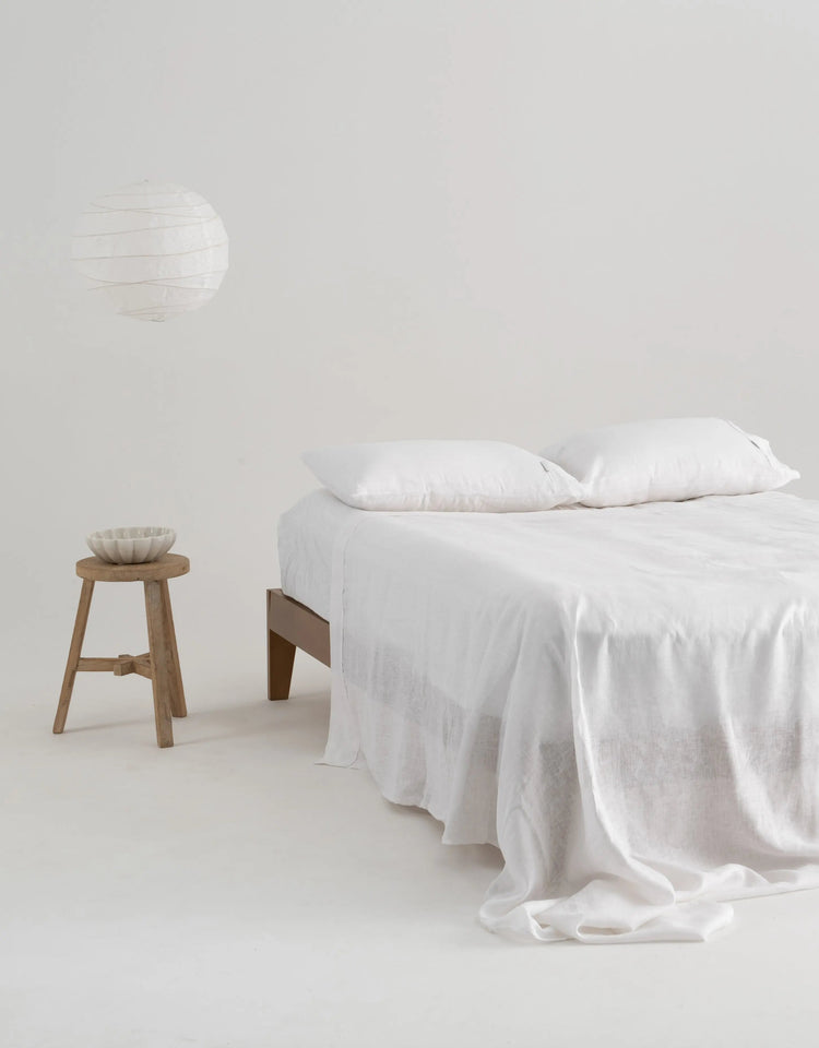 European Linen Sheet Set — White Isle Of Omni