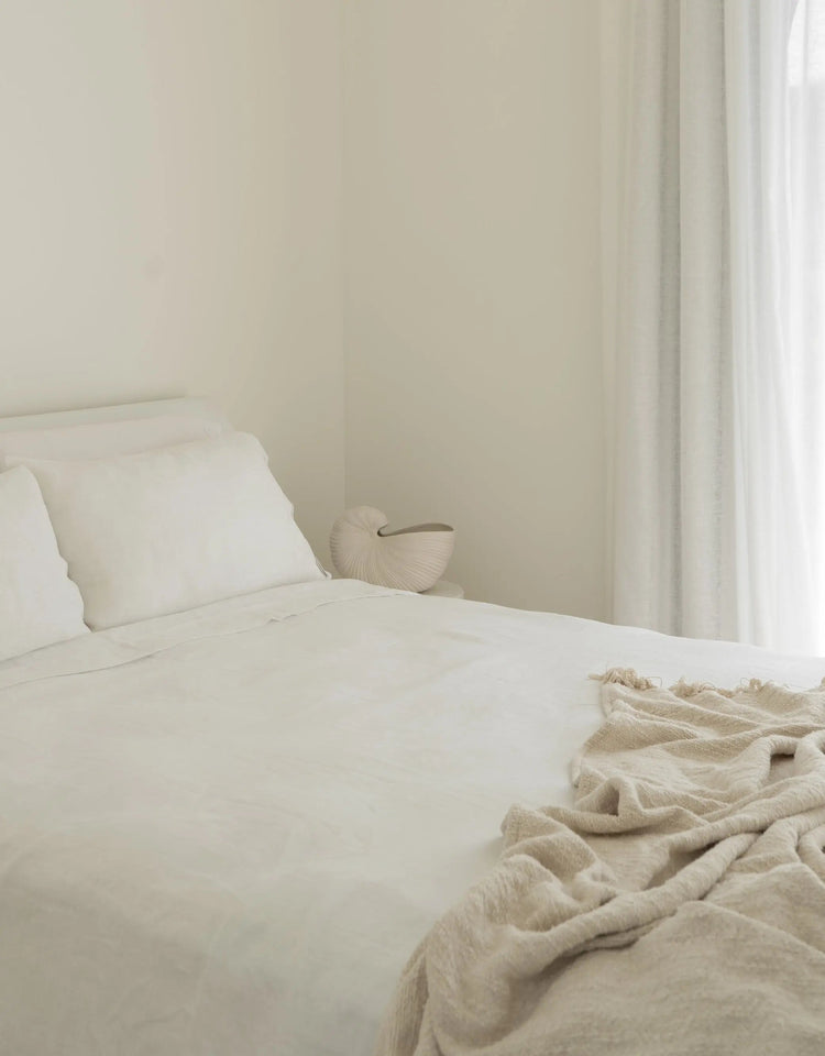 European Linen Sheet Set — White IsleOfOmni