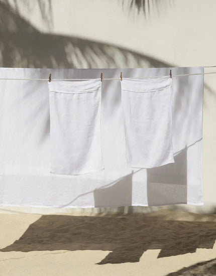 European Linen Sheet Set — White IsleOfOmni