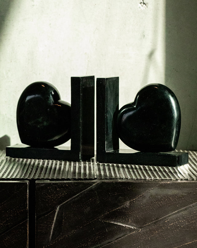 Heart Shaped Bookend Pair