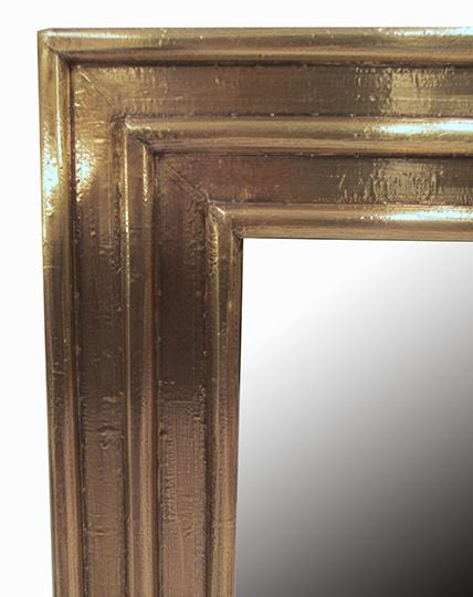 Ribbed Brass Small Mirror - Republic Home - Furniture