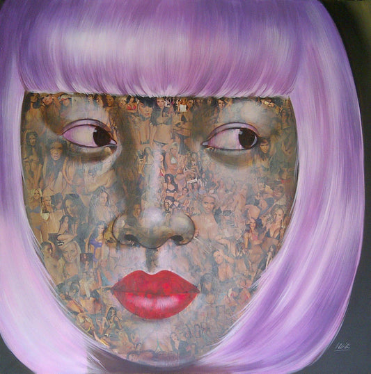 Oriental Girl with Purple Hair & Pinup Montage