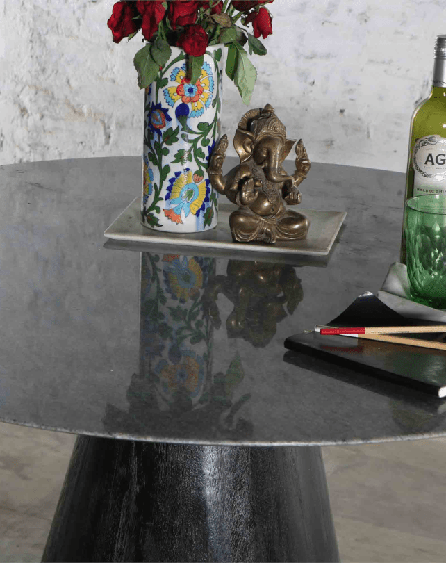 Cousteau Dining Table (Black Base) - Furniture - Republic Home