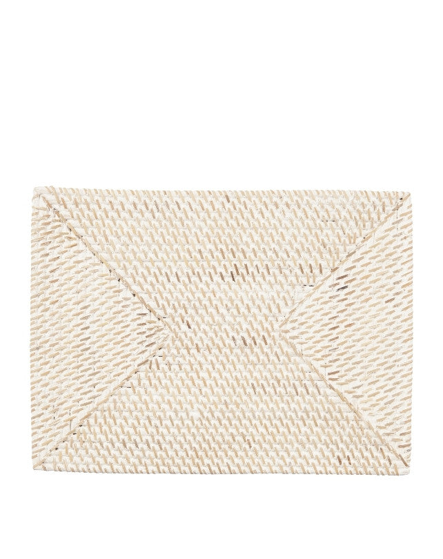 Whitewash Rattan Placemat - Rectangle - Republic Home - Homewares