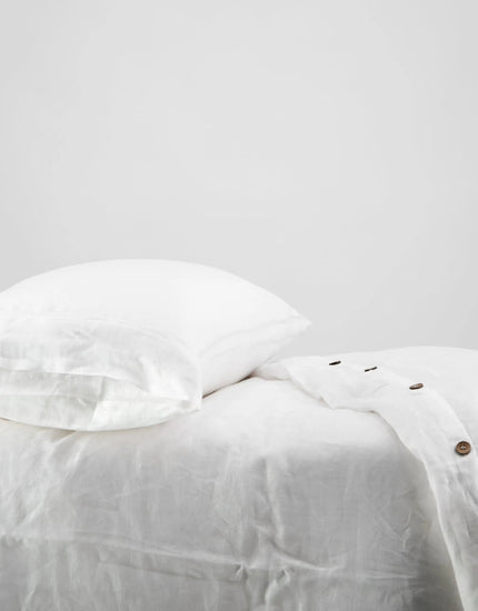 European Linen Duvet Cover Set — White - Duvet Cover - Republic Home