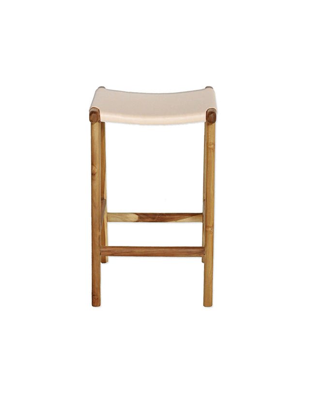 Jerry Counter Stool Flat Leather - Natural - Furniture - Republic Home