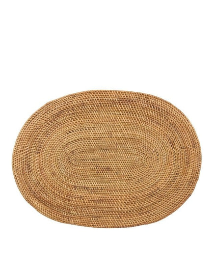 Smoked Rattan Placemat - Oval - Homewares - Republic Home