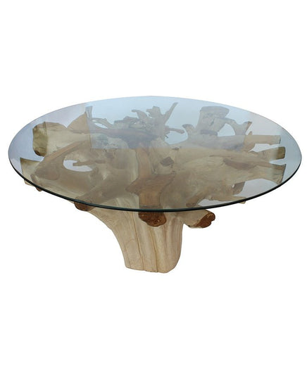 Teak Root Dining Table w/glass - Furniture - Republic Home