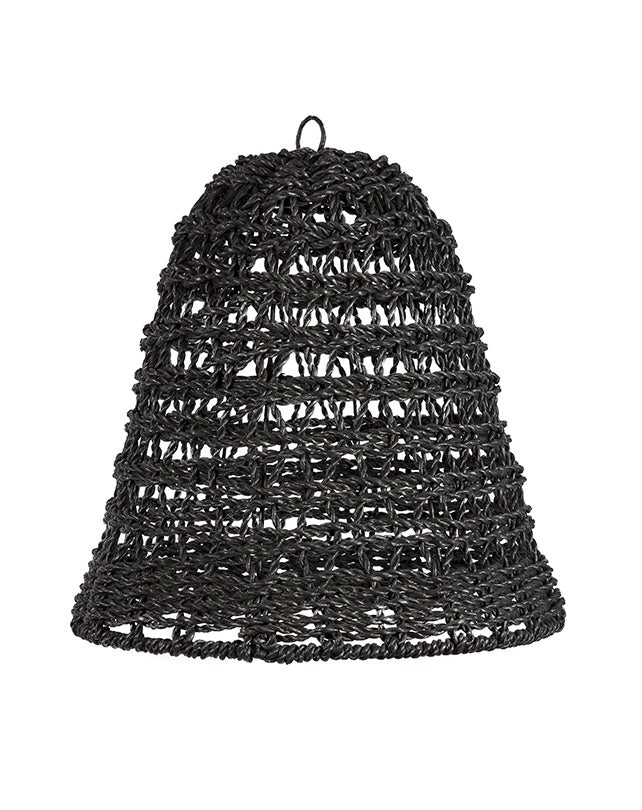 Woven Cone Pendant (Black) - Lighting - Republic Home