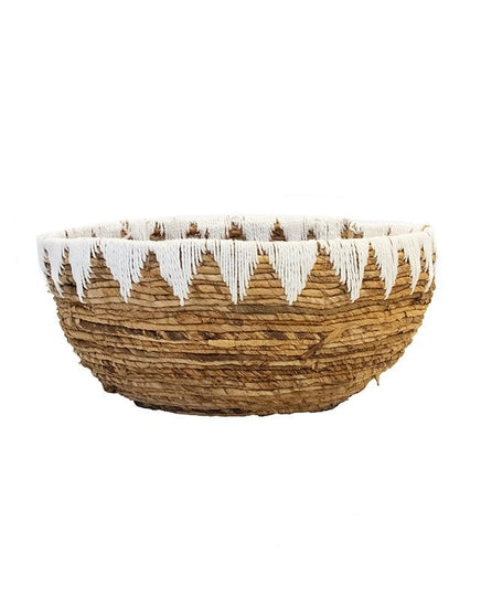 Zig Zag Banana Leaf Bowl - White - Homewares - Republic Home